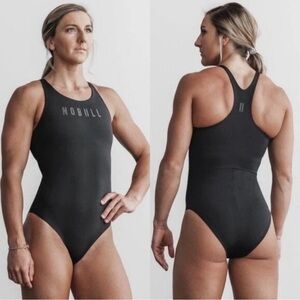 NoBull Women’s Black Racerback One-Piece Swimsuit – Size S (NWT)